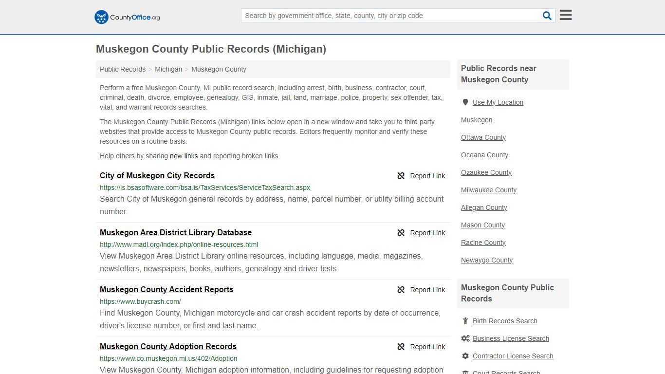 Muskegon County Public Records (Michigan) - County Office