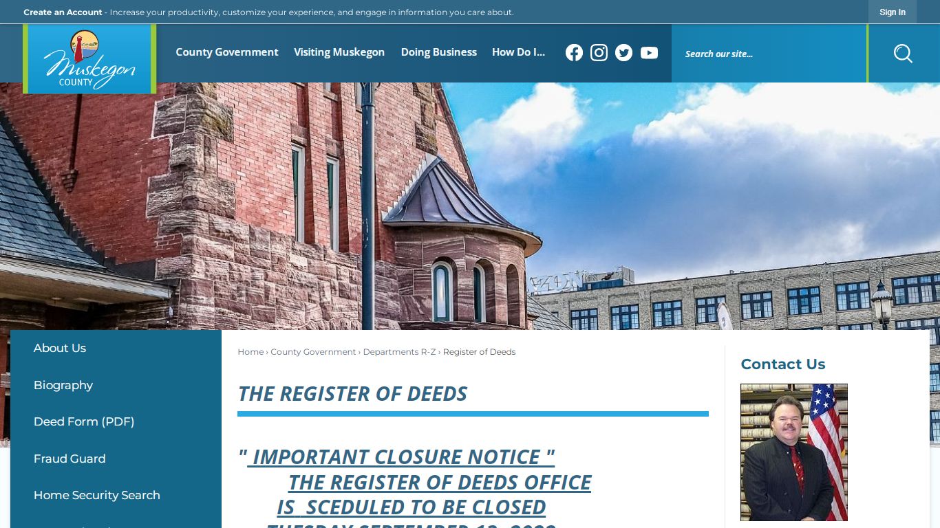 THE REGISTER OF DEEDS | Muskegon County, MI